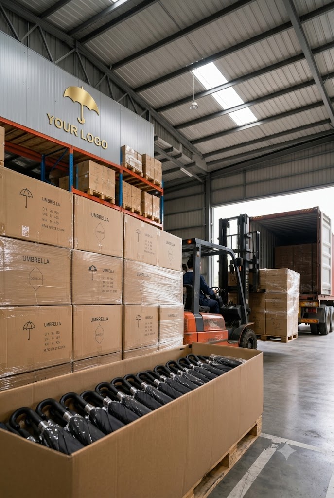 Umbrella supplier warehouse and logistics China